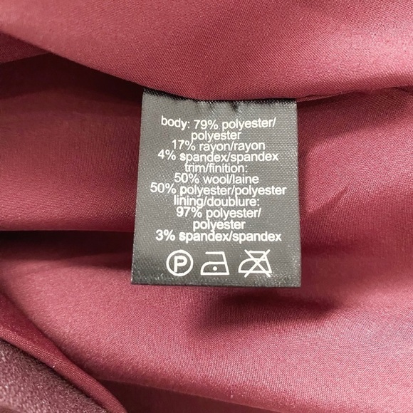 NWT RAOUL GARNET MARIELLE BURGUNDY WOOL BLEND TEXTURED CONTOURED MIDI DRESS - 6 - Picture 10 of 10